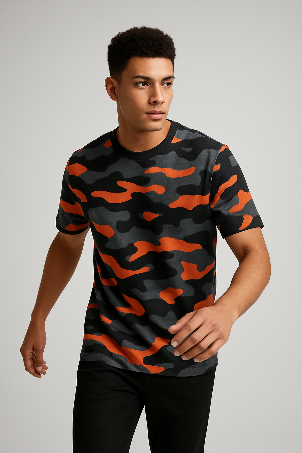 Camouflage Print Sublimated T-Shirt – PPC Jersey Fabric, 160–170 GSM, Customizable, S–XL, Unisex By Games Brother