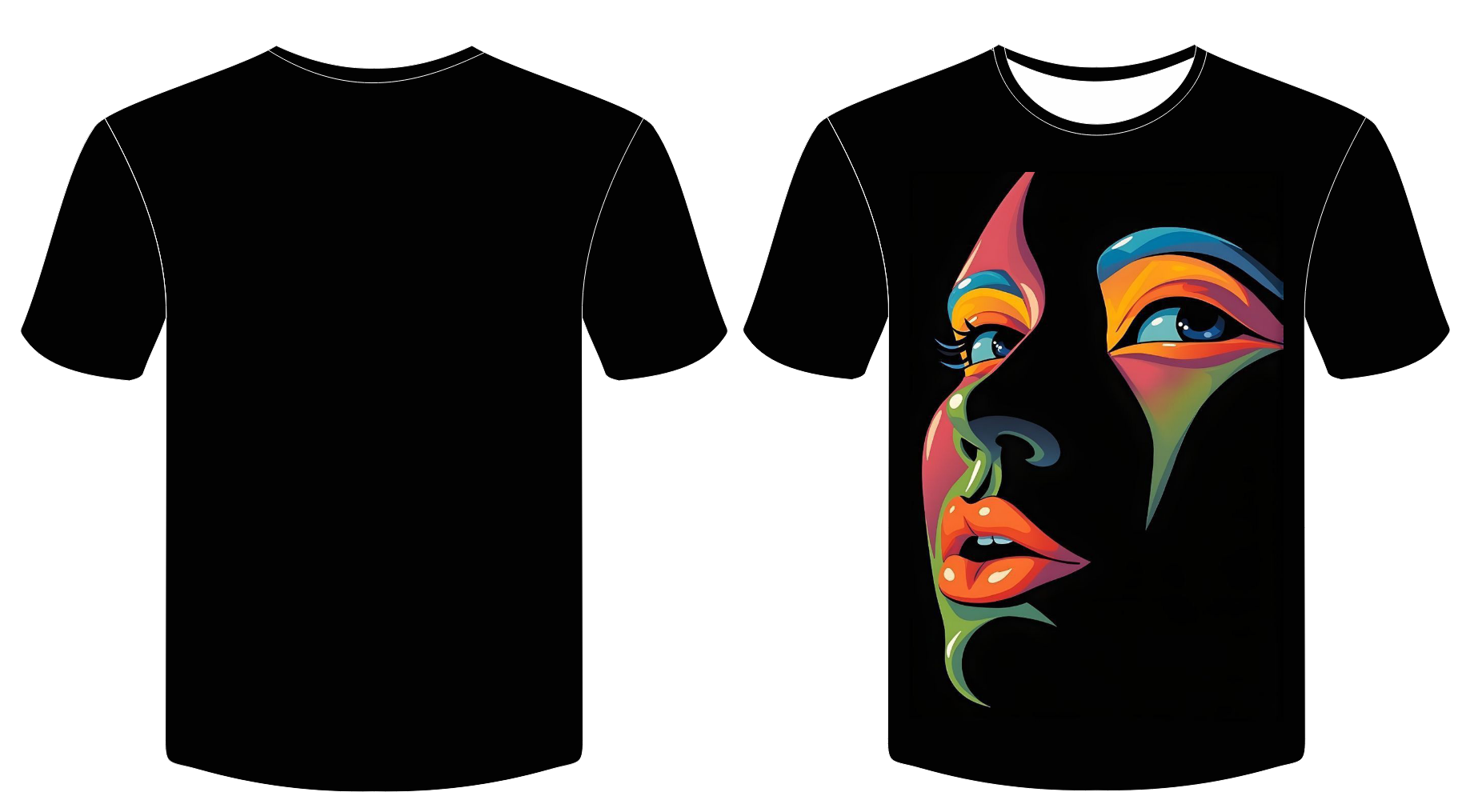 Men’s & Women’s Colorful Face Print Sublimation T-Shirt – Interlock Fabric, 170–180 GSM, Customizable, S–XL By Games Brother